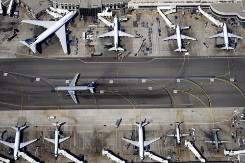 Aerial View Of Airport Terminal