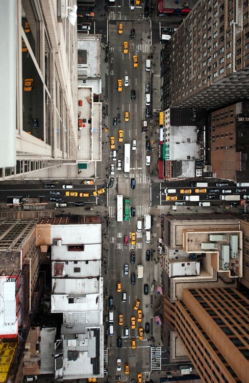 Aerial View Of New York City Streets
