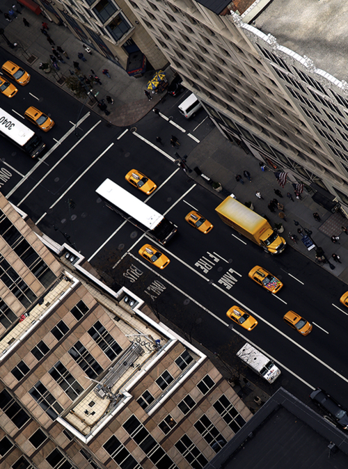 Aerial View Of Urban Traffic Gridlock