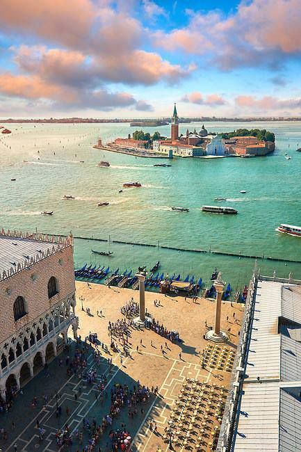 Aerial View Of Venice Grand Canal And San Giorgio Maggiore