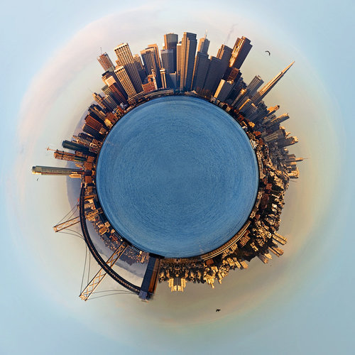 Circular City Skyline Panorama