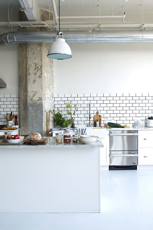 Rustic Loft Kitchen With Modern Appliances