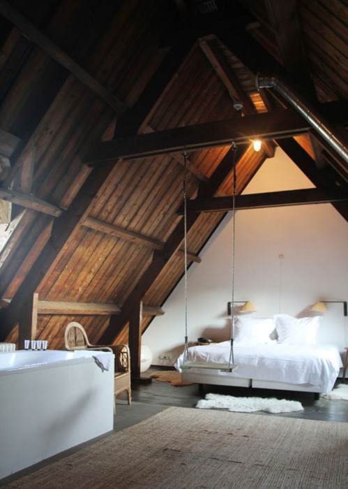 Rustic Loft Bedroom Interior Photography
