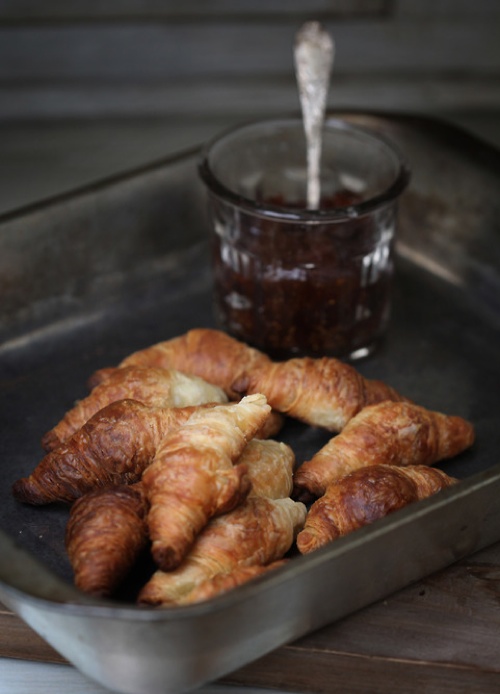 Croissants And Coffee Still Life In Parisian Kitchen