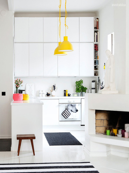 Modern White Kitchen With Rustic Accents