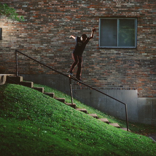 Urban Staircase Skateboard Grind