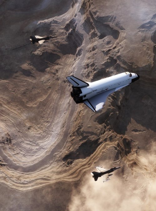 Aerial Desert Canyon Space Shuttle Photography