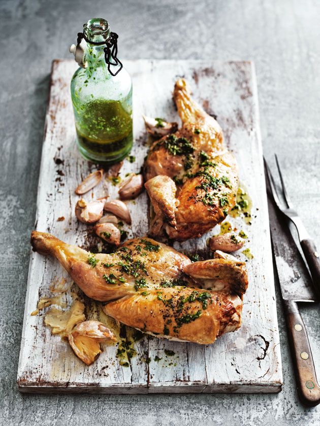 Roast Chicken With Herbs And Green Salad