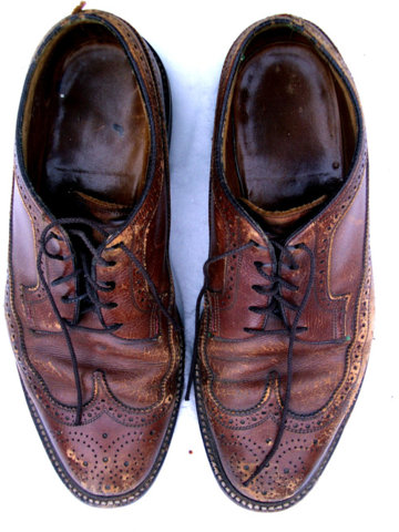 Worn Leather Boots Indoors Portrait