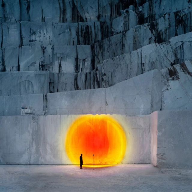 Glowing Orb In Icy Cavern Landscape