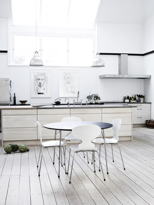 Minimalist Kitchen Interior With Artistic Sketches