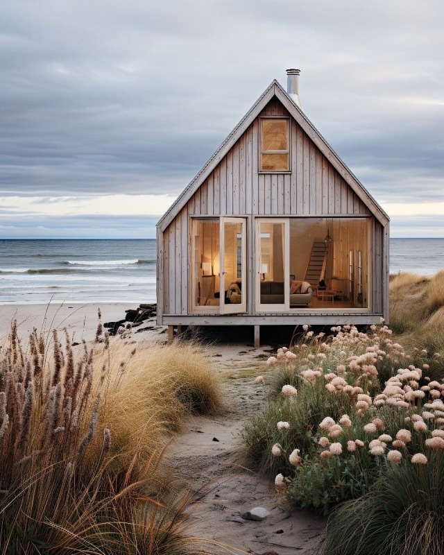 Cozy Beach Cabin Seaside Landscape