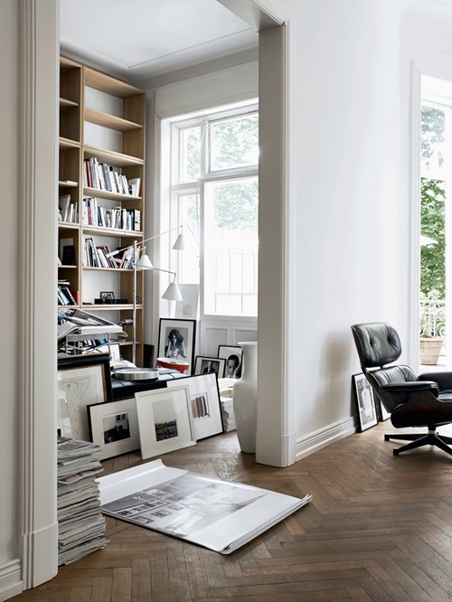 Sunlit Home Library Interior Details