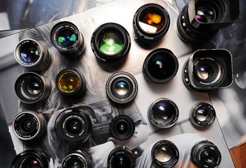 Photographers Collection Of Camera Lenses