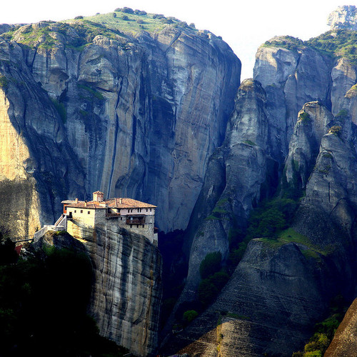 Aerial Monastery Cliff Landscape