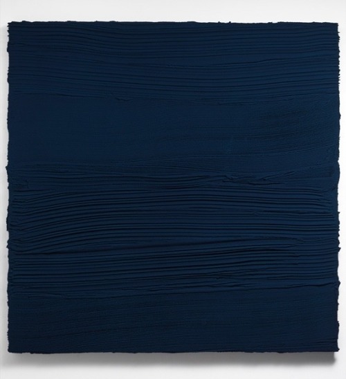 Minimalist Deep Blue Canvas Painting