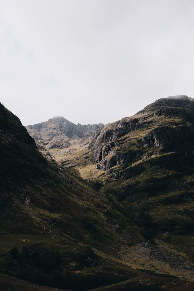 Rugged Landscape Of Glen Coe Valley Scotland