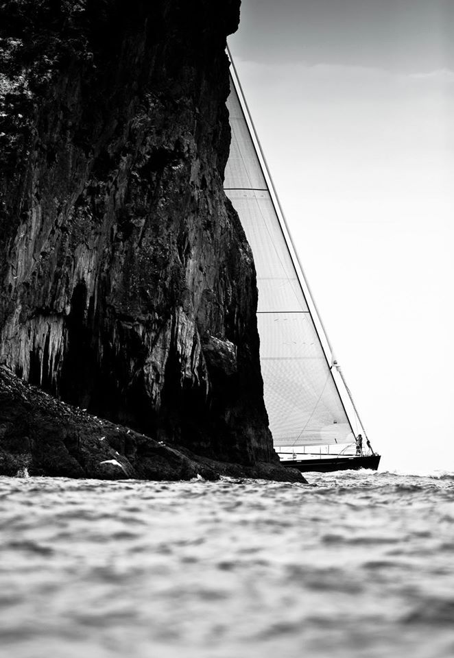 Coastal Cliffs Landscape Sailboat Sailing