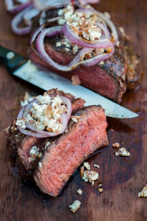Stuffed Beef Tenderloin With Blue Cheese And Onions