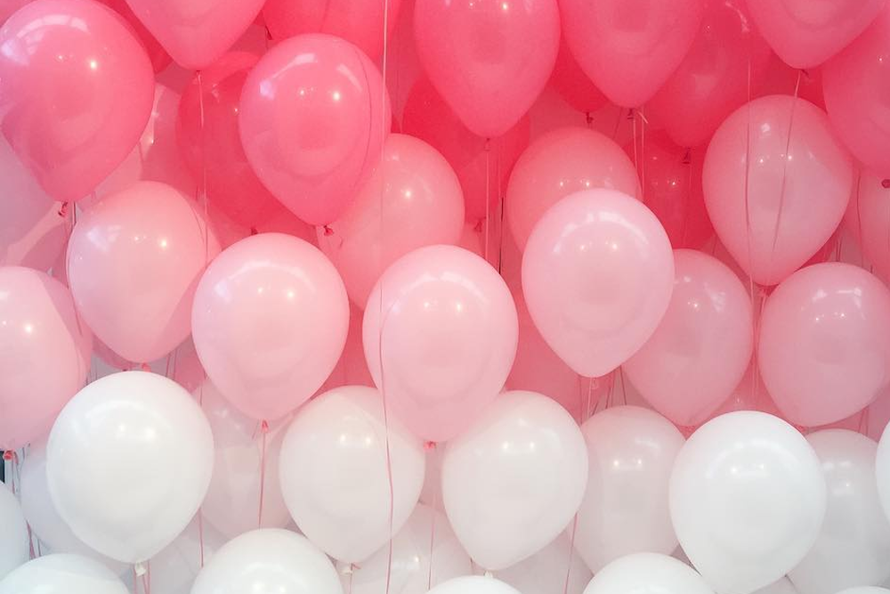 Indoor Ballroom Floating Balloons Photography