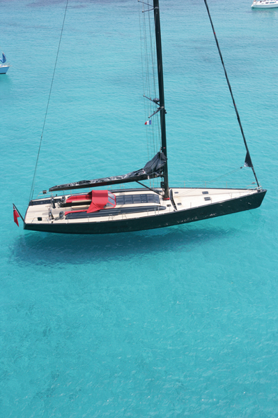Sailboat On Turquoise Ocean Landscape