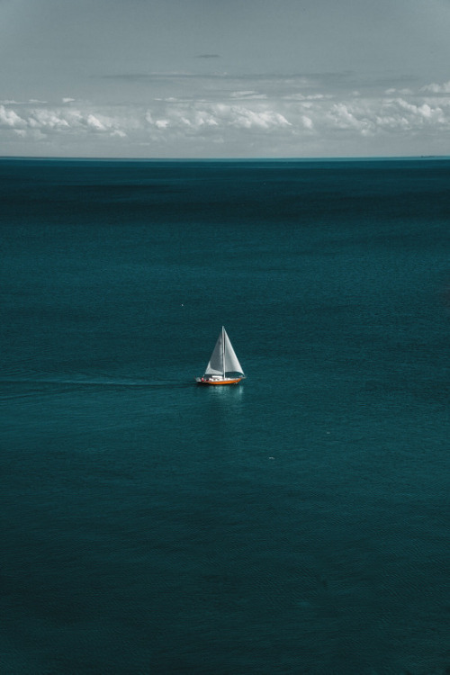 Turquoise Seascape Landscape Boat View