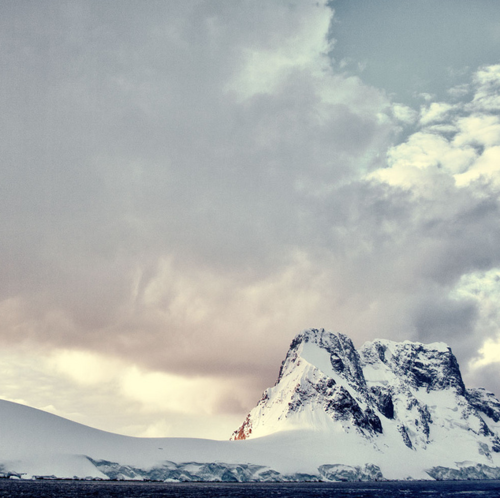 Snowy mountain landscapes and alpine peaks