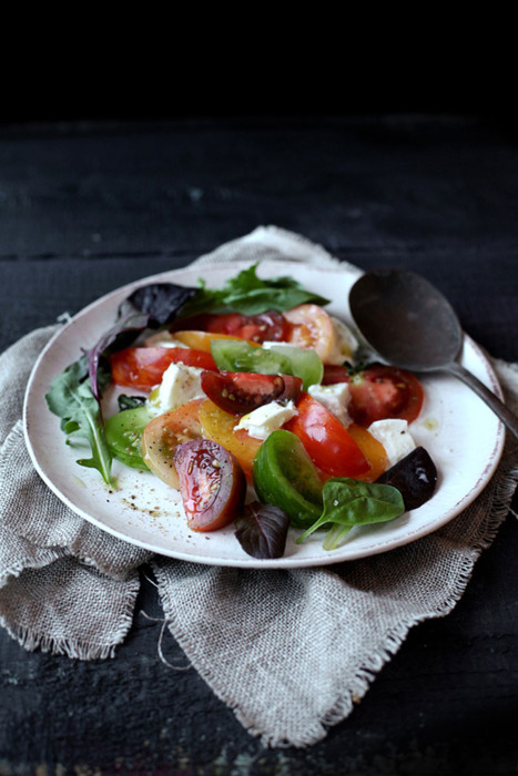 Mediterranean Salad Flatlay With Vegetables