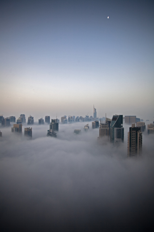 Aerial Skyline View Of Dubai Cityscape