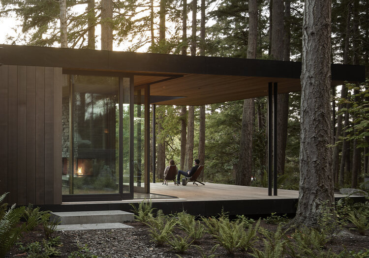 Peaceful Pacific Northwest Woodland Cabin Landscape