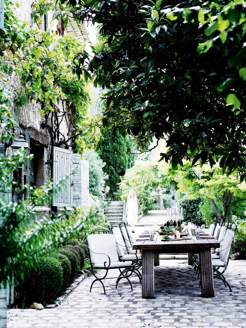Lush Garden Courtyard In Old European City