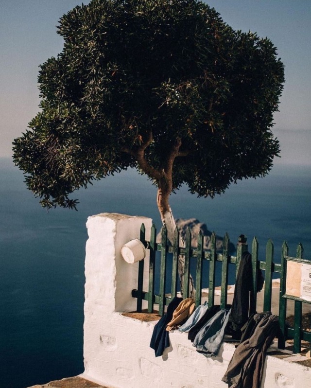 Greek Island Terrace Tranquil Landscape