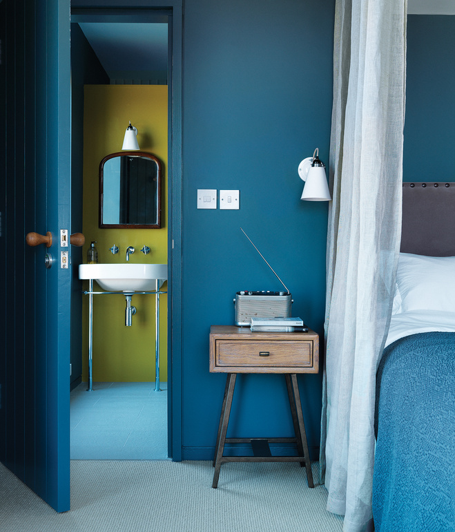 Teal Bedroom Mediterranean-style Interior