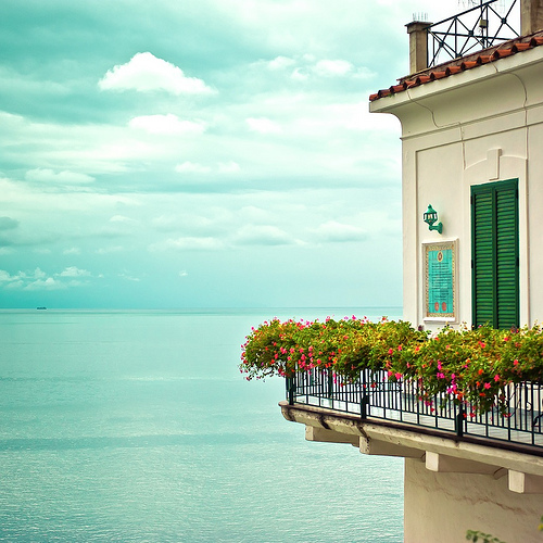 Coastal Villa Balcony Seaside Landscape