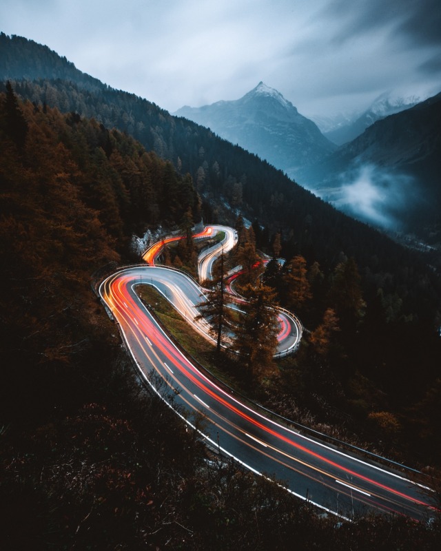 Snowy Mountain Landscape Aerial Photography