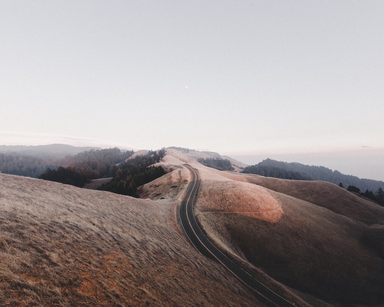 Grassy Mountain Road Landscape Scenery