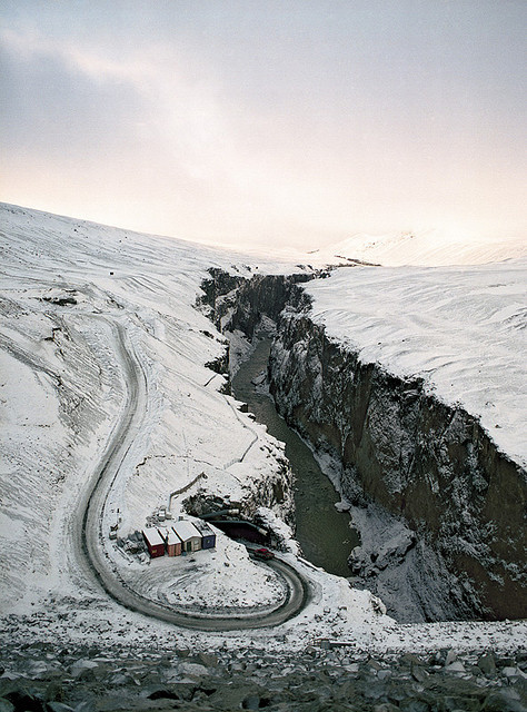 Snowy Mountain Road Landscape Photography