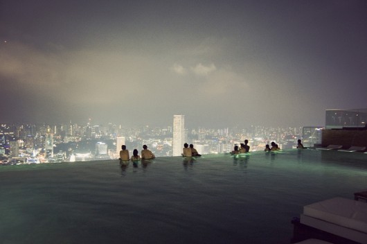 Tokyo City Skyline Infinity Pool Aerial