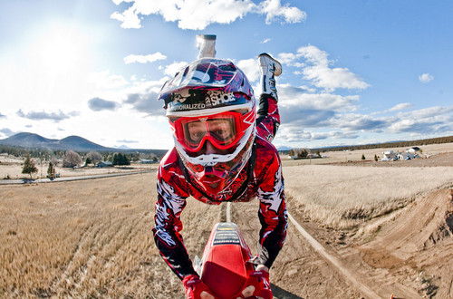Motocross Bike Riding Rugged Terrain Landscape