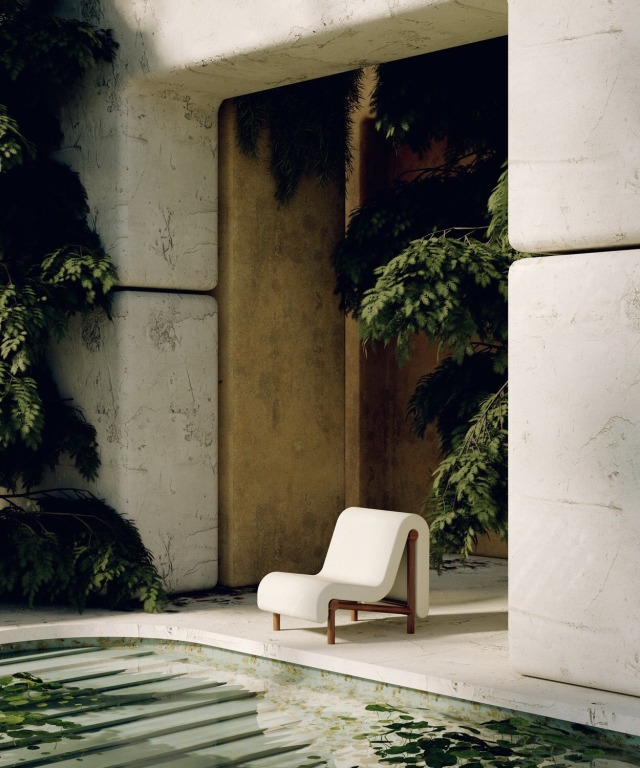 Weathered Courtyard Landscape In Urban Setting