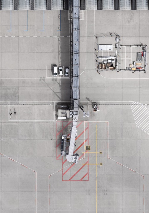 Aerial Drone View Industrial Warehouse