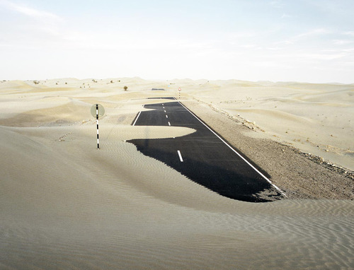 Desolate Desert Highway Landscape Photography