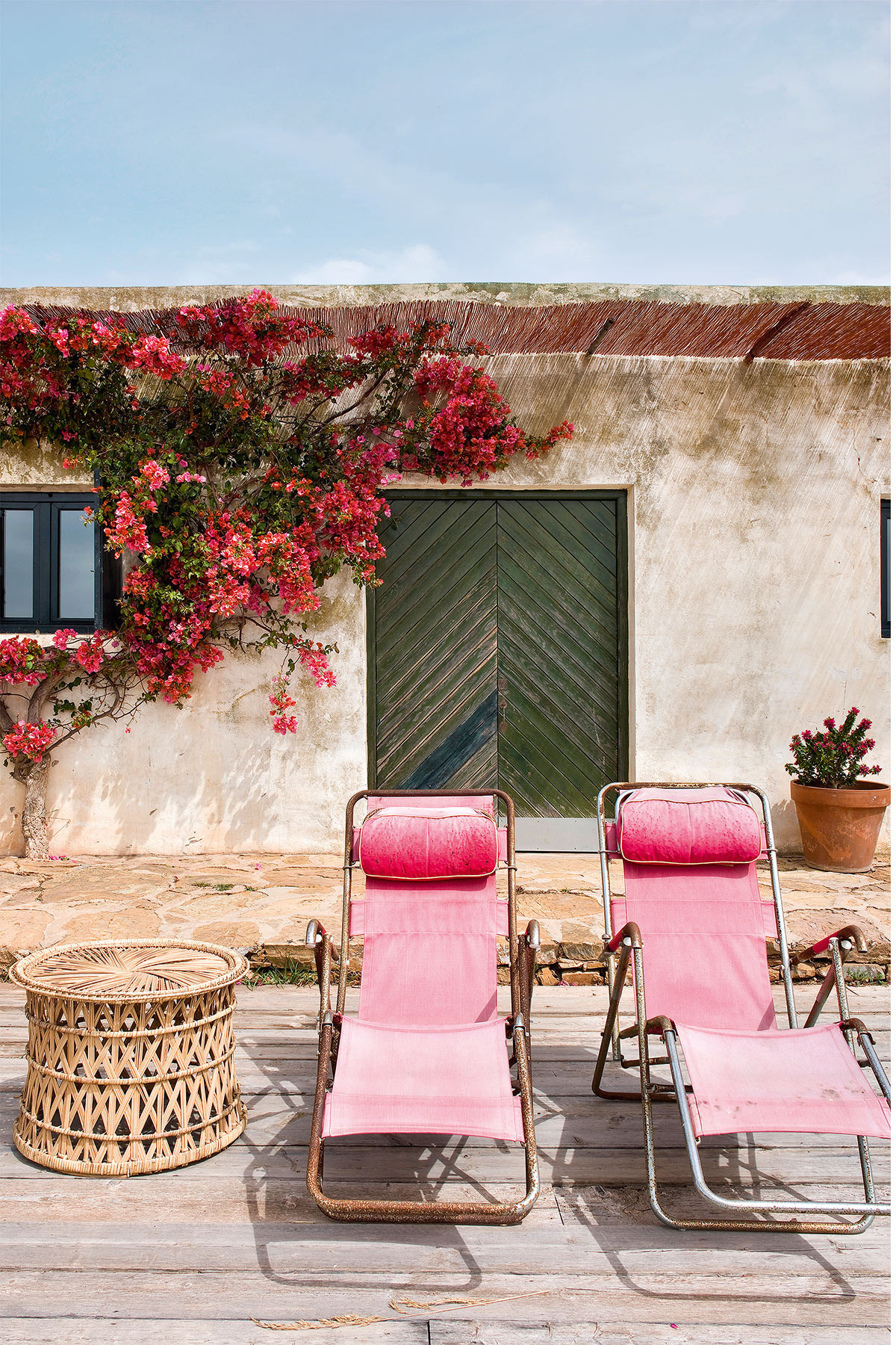 Whitewashed Courtyard Landscape Photography