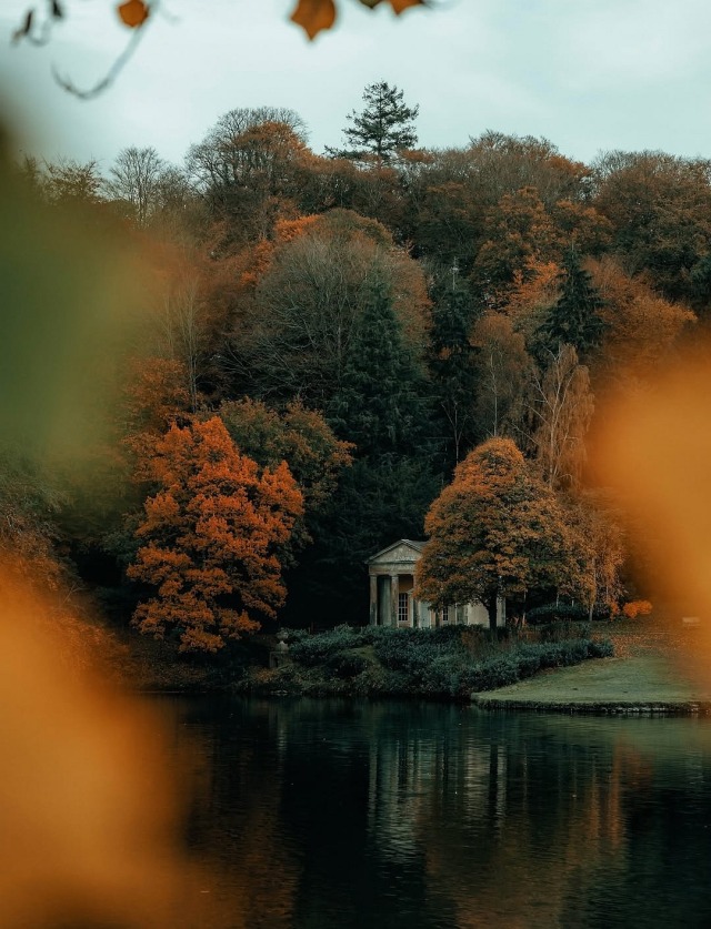 Autumn Landscape Palace Pond Reflection