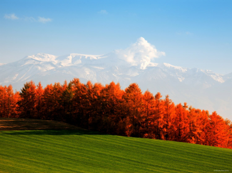 Autumn Landscape Mountain Peaks