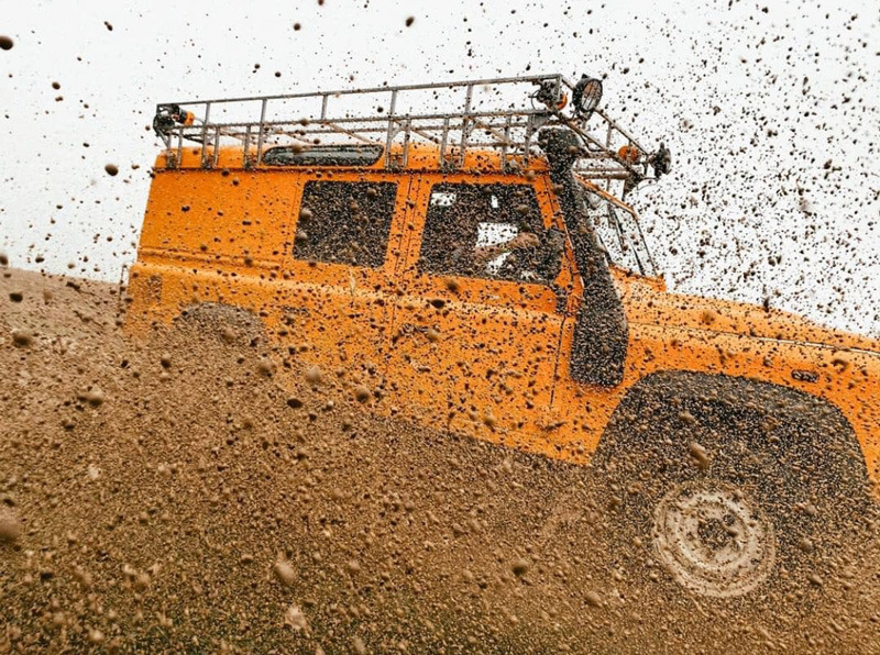 Mining Haul Truck Driving Dust Storm