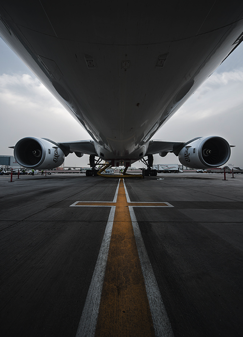Aerial View Of Cargo Plane Underbelly