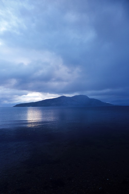 Blue Mountain Lake Shore Cloudy Sky