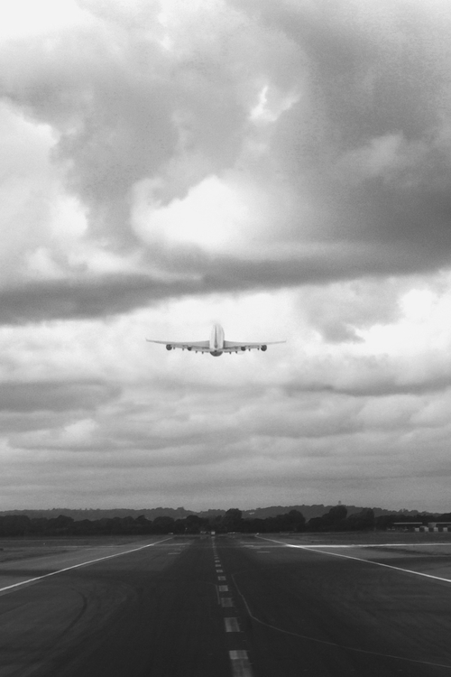 Aerial View Of Turbulent Plane Landing
