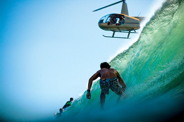 Helicopter Surfing Aerial Photography